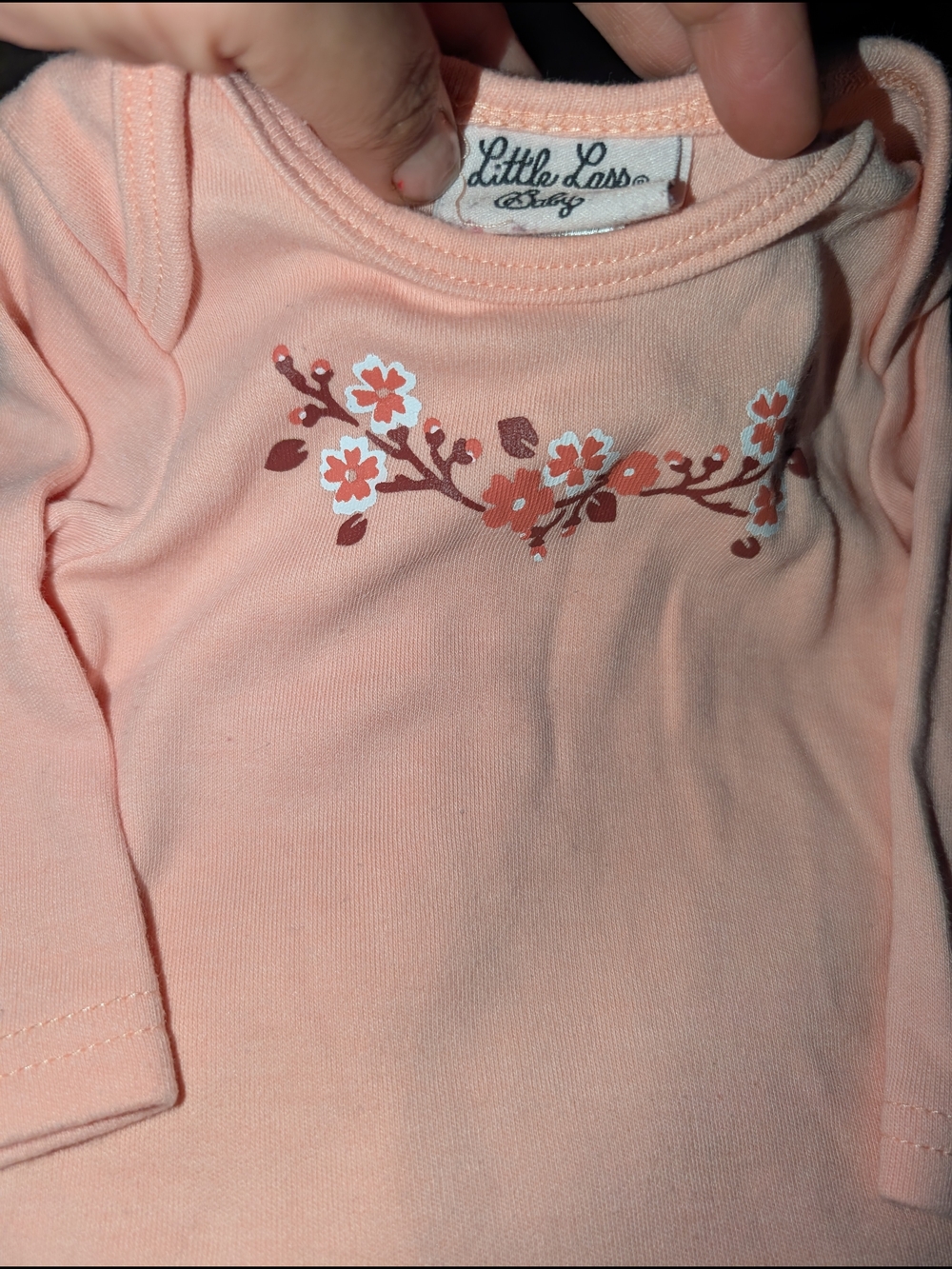 Peach Floral Baby Top & Navy Floral Leggings Set 3-6 - Picture 3 of 3
